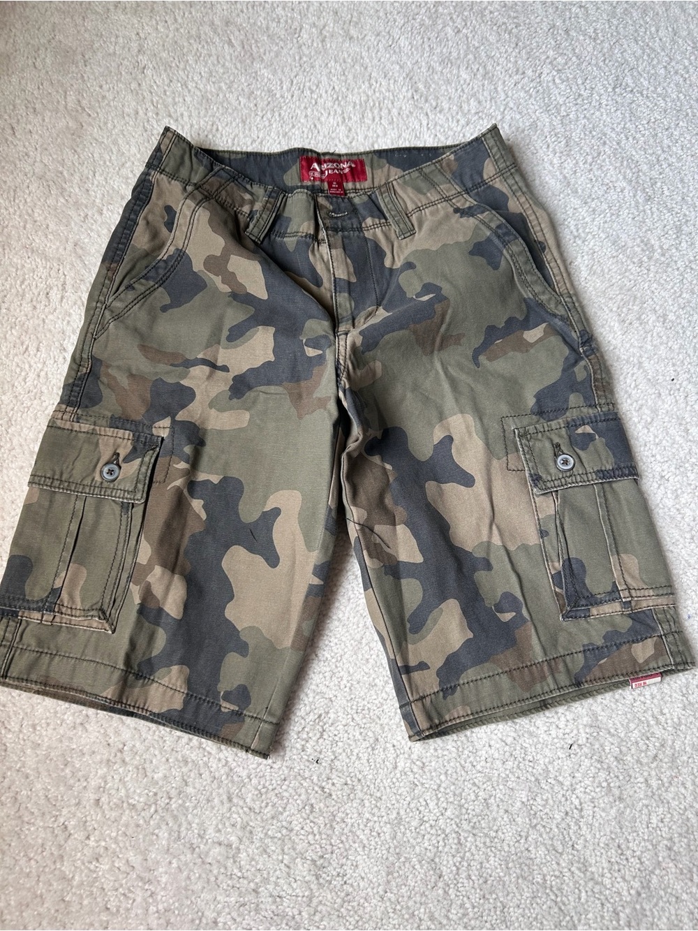 Arizona Jean Company Cargo Shorts for boys - Camo Green size 16